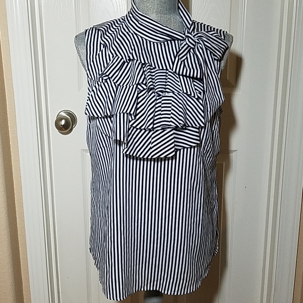 Banana Republic Blue & White Striped Top